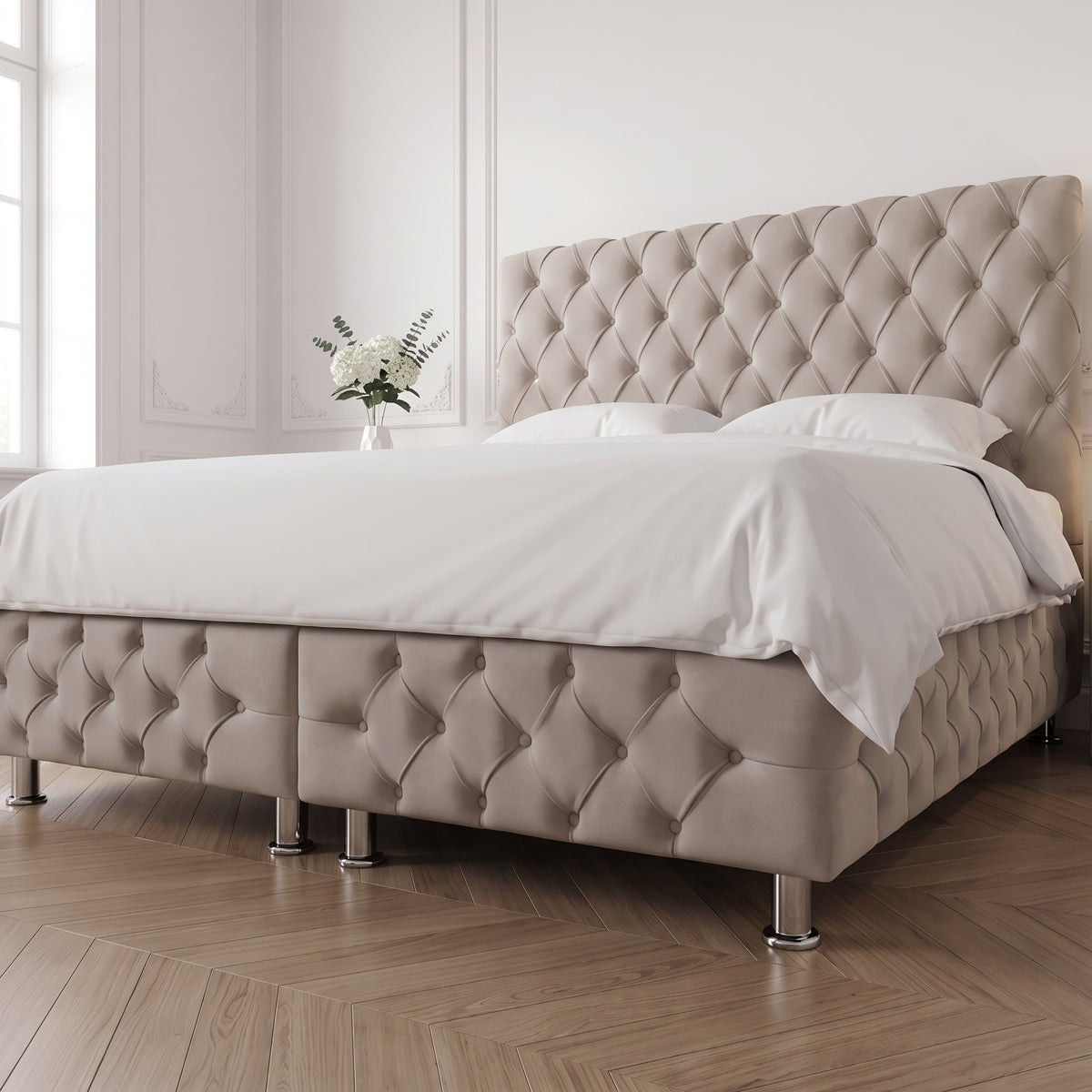 Lit Coffre Sydney Beige - Douceur, Sophistication et Fonctionnalité