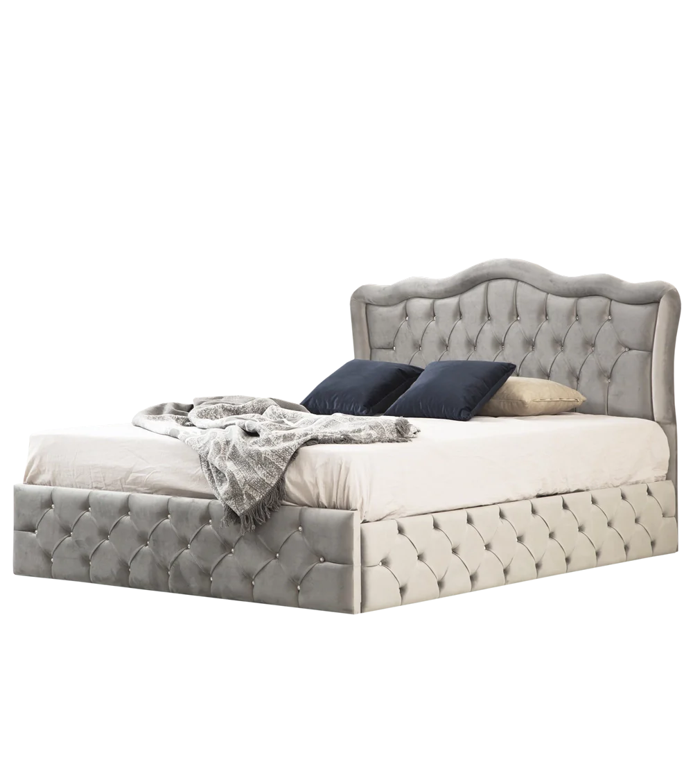 Cadre de Lit Venise Gris - Élégance et Confort