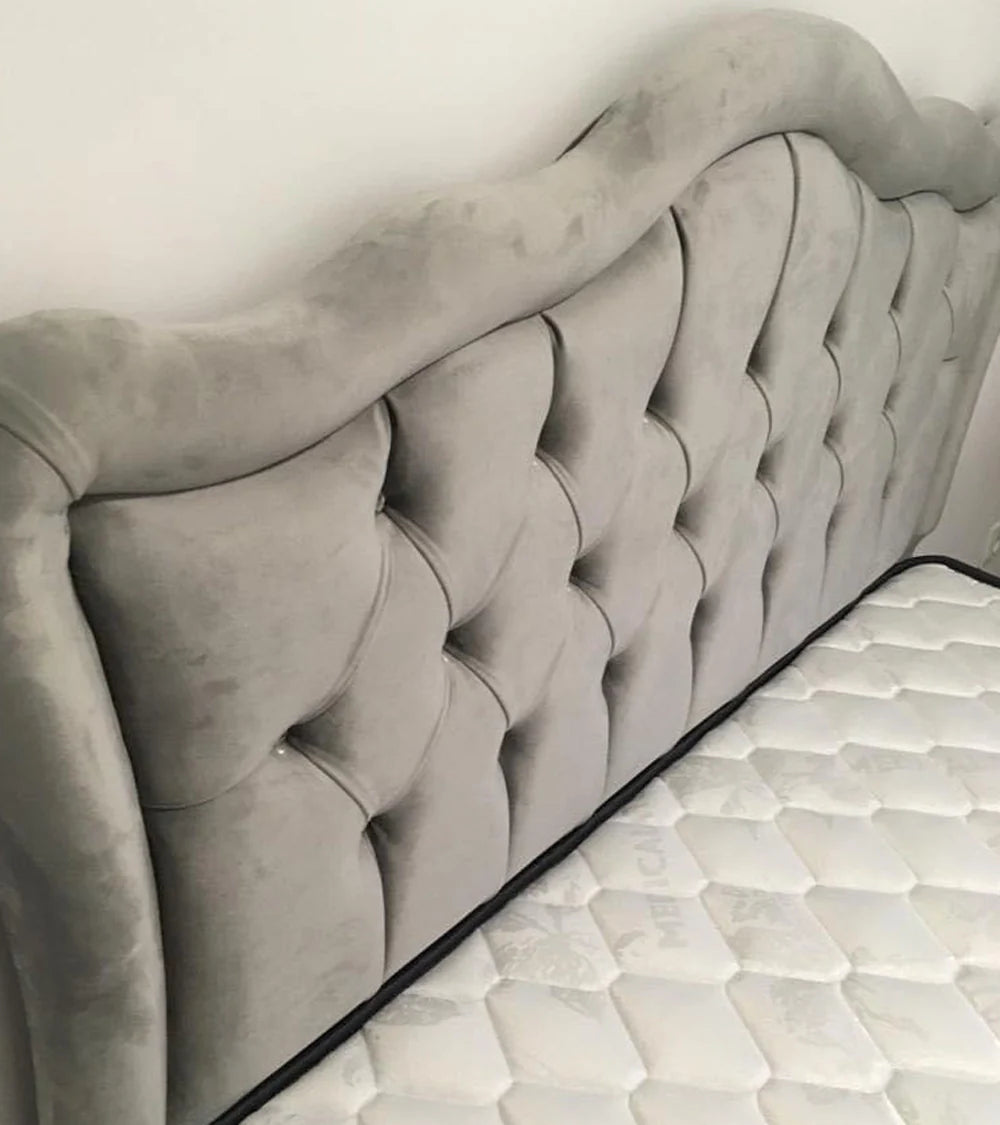 Cadre de Lit Venise Gris - Élégance et Confort