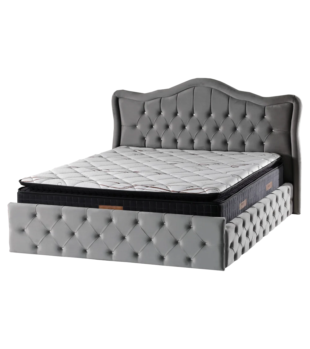 Cadre de Lit Venise Gris - Élégance et Confort