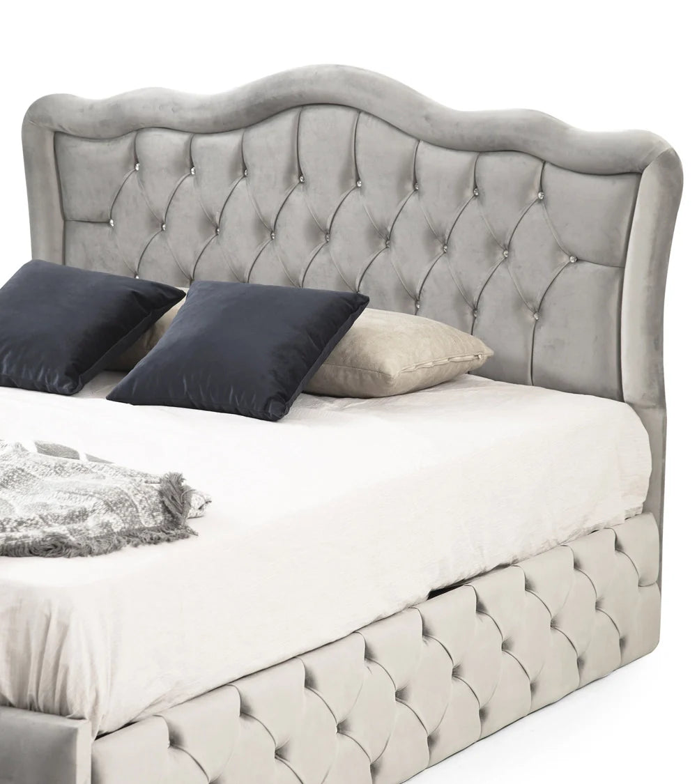 Cadre de Lit Venise Gris - Élégance et Confort