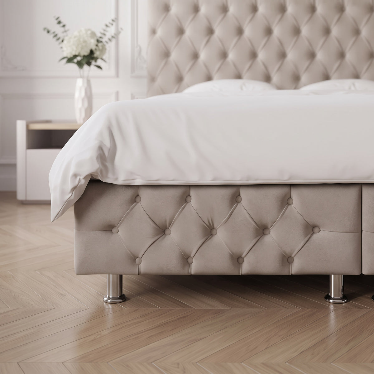 Lit Coffre Sydney Beige - Douceur, Sophistication et Fonctionnalité