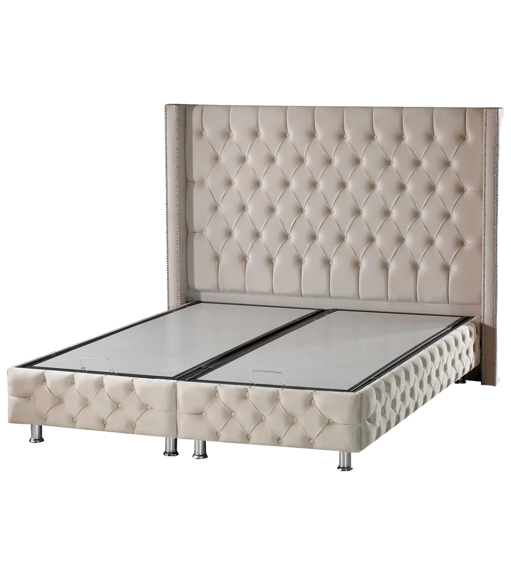 Lit Coffre Armony Beige - Confort, Élégance et Fonctionnalité