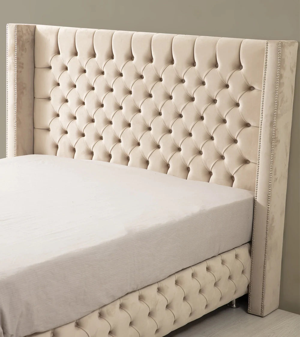 Lit Coffre Armony Beige - Confort, Élégance et Fonctionnalité