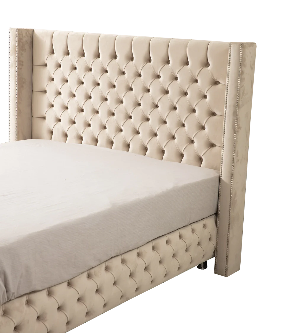 Lit Coffre Armony Beige - Confort, Élégance et Fonctionnalité