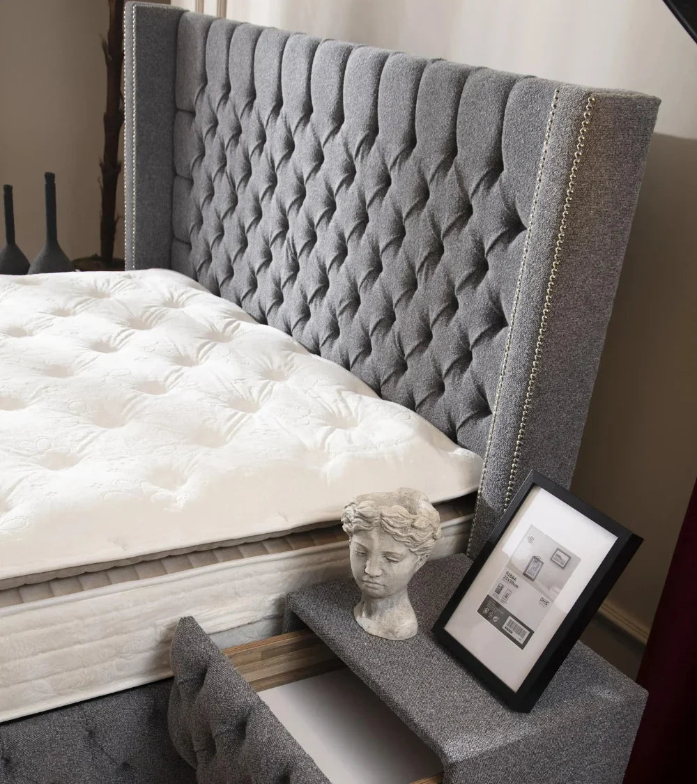 Lit Coffre Armony Gris - Confort, Élégance et Fonctionnalité