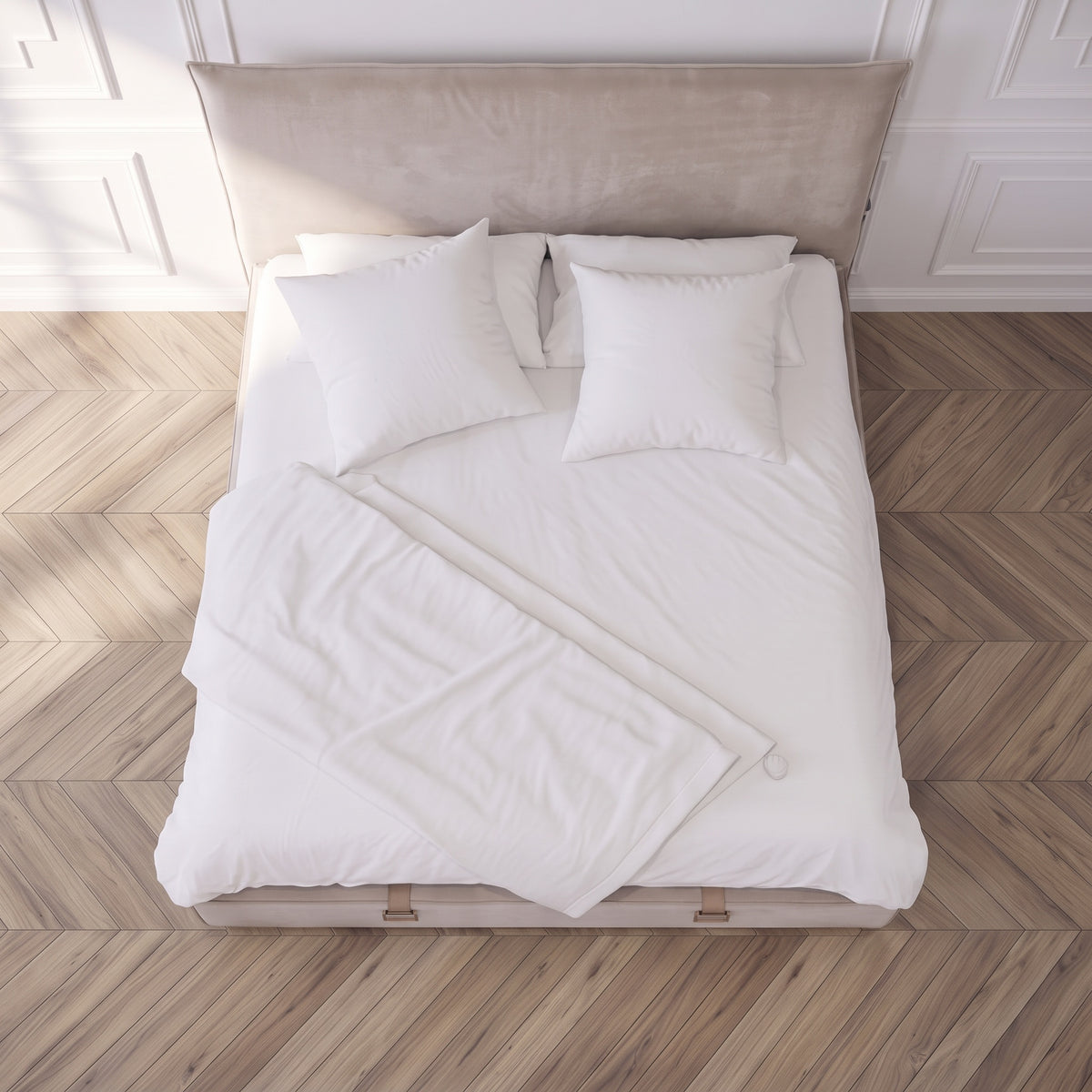 Lit Coffre Lovely - Velours Taupe