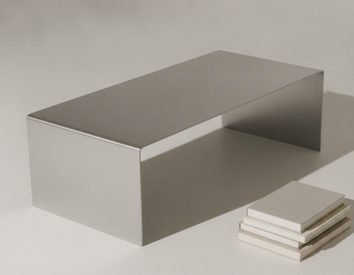 Table Basse Rectangulaire 110x55 cm en Acier Inoxydable - Design Waterfall