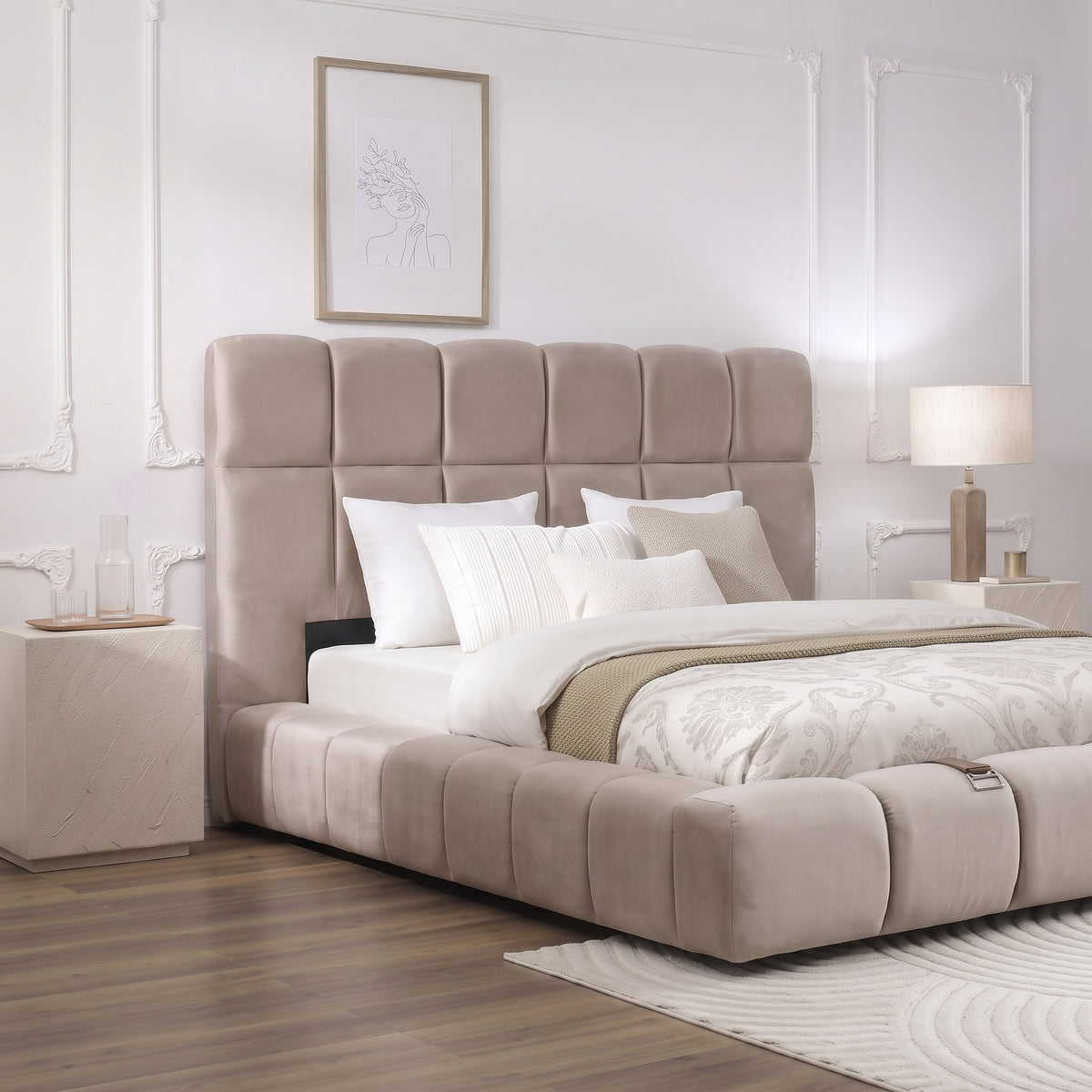 Lit Coffre Bubble taupe