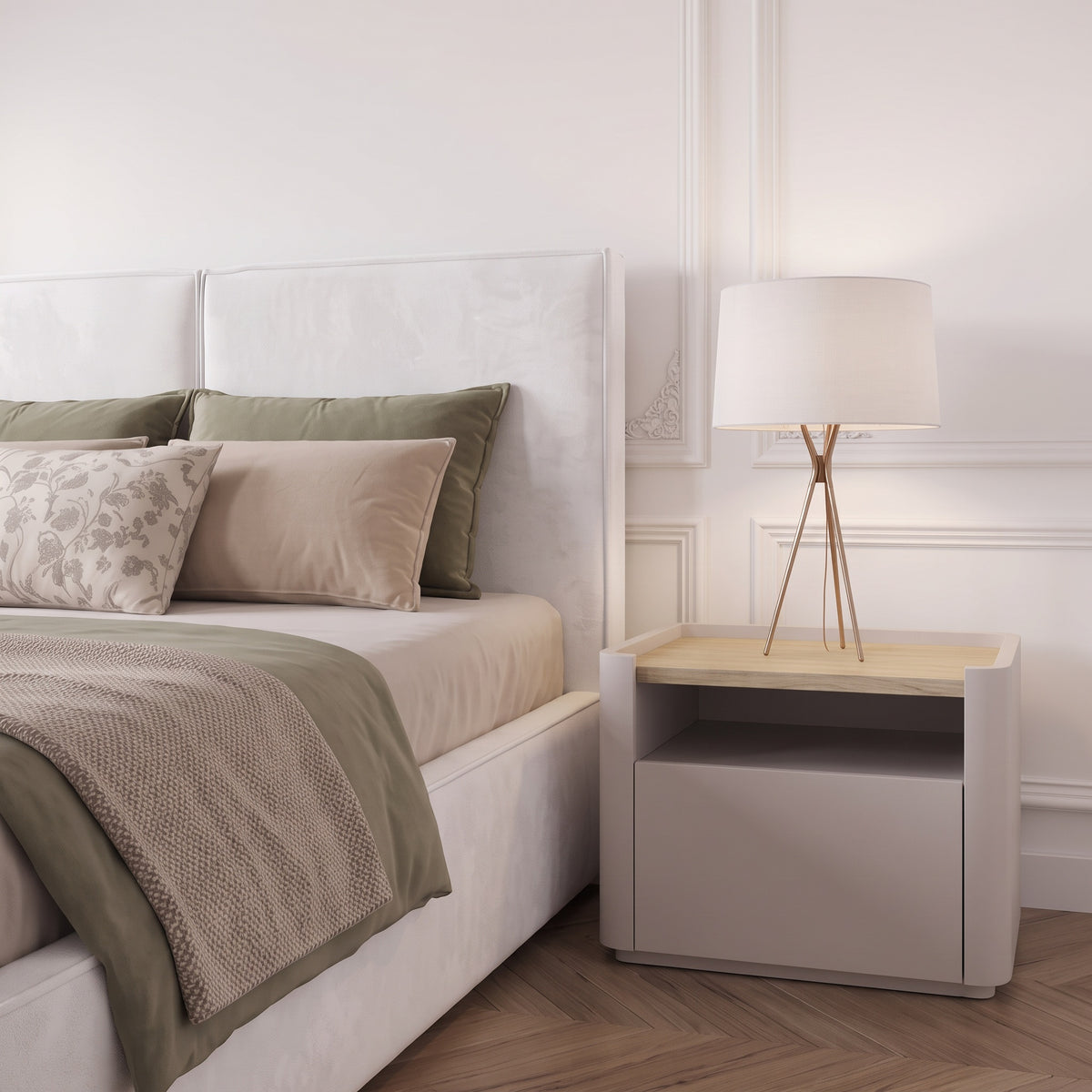 Lit Coffre Cuba Velours Blanc Anti-Tache – Design Moderne avec Rangement | 140x190, 160x200, 180x200