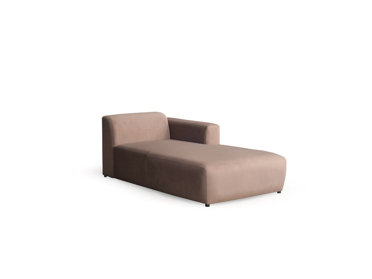 Canapé d’Angle Barkley en velours anti-tâche mokka – Angle droit ou gauche – 265x185 cm