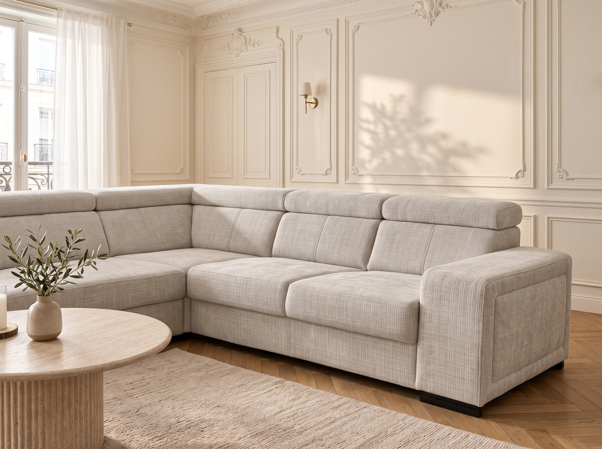 Canapé d'Angle Convertible Karola – Tissu Marbella