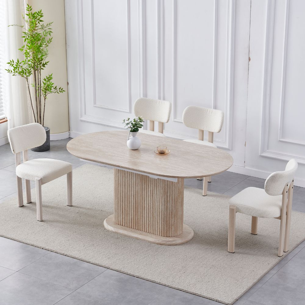 Table à Manger Vanessa – Avec Rallonge – Plateau en Céramique – 160 à 200 cm