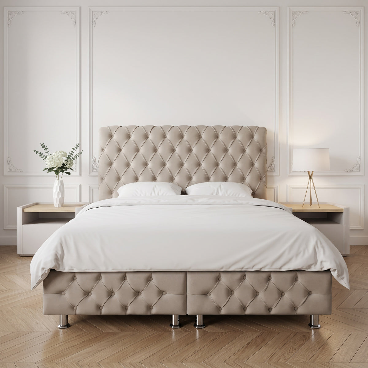 Lit Coffre Sydney Beige - Douceur, Sophistication et Fonctionnalité