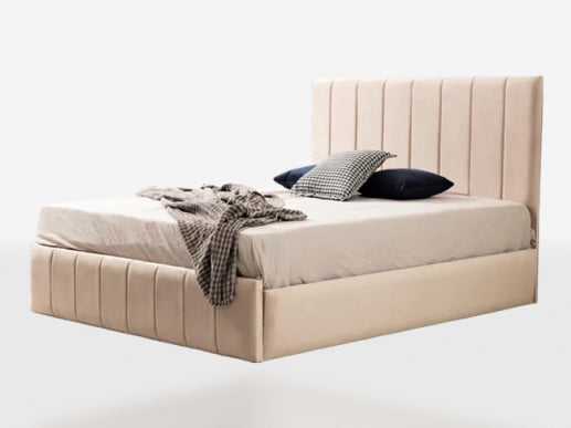 CADRE DE LIT POLO BEIGE : CONFORT LUXUEUX ET DESIGN