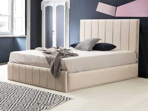 CADRE DE LIT POLO BEIGE : CONFORT LUXUEUX ET DESIGN