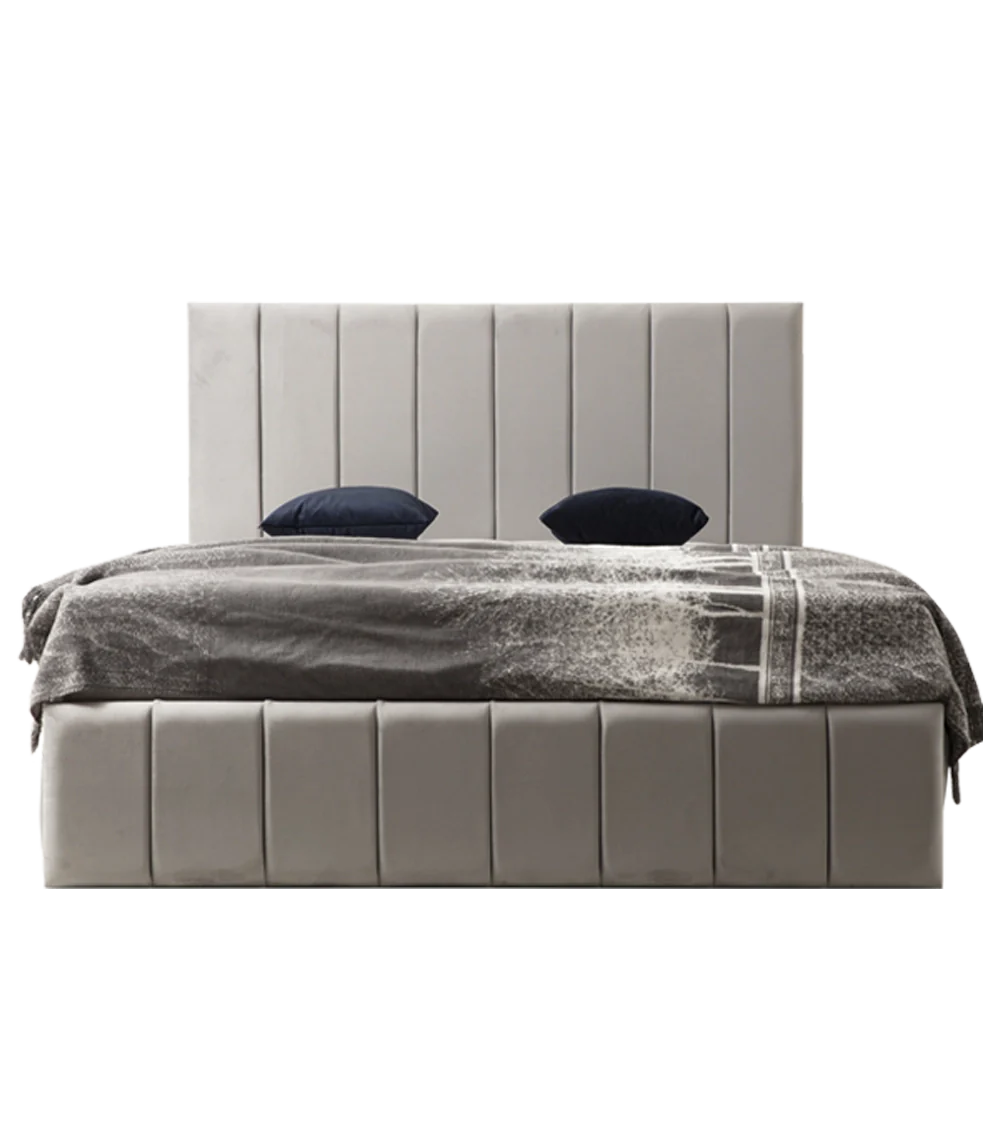 Cadre de Lit Polo Gris - Confort Luxueux et Design