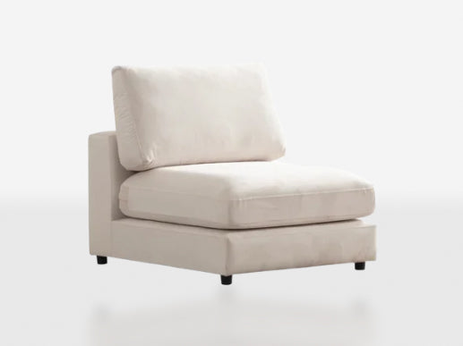 Canapé Julia Modulable Velours Blanc 3+1 Pouf