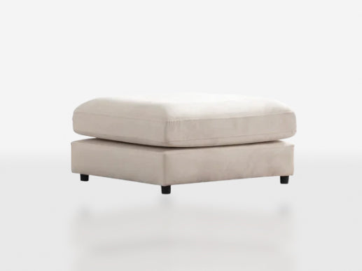 Canapé Julia Modulable Velours Blanc 3+1 Pouf