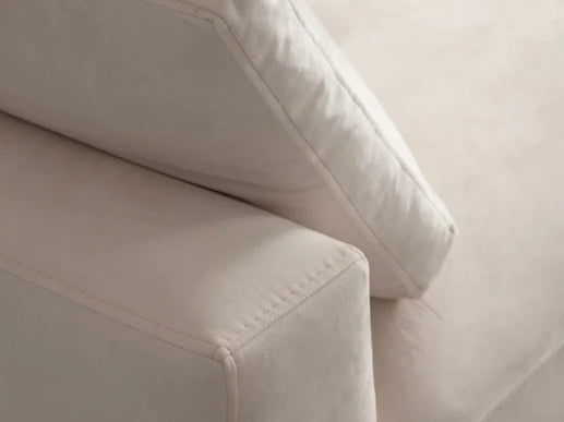 Canapé Julia Modulable Velours Blanc 3+1 Pouf