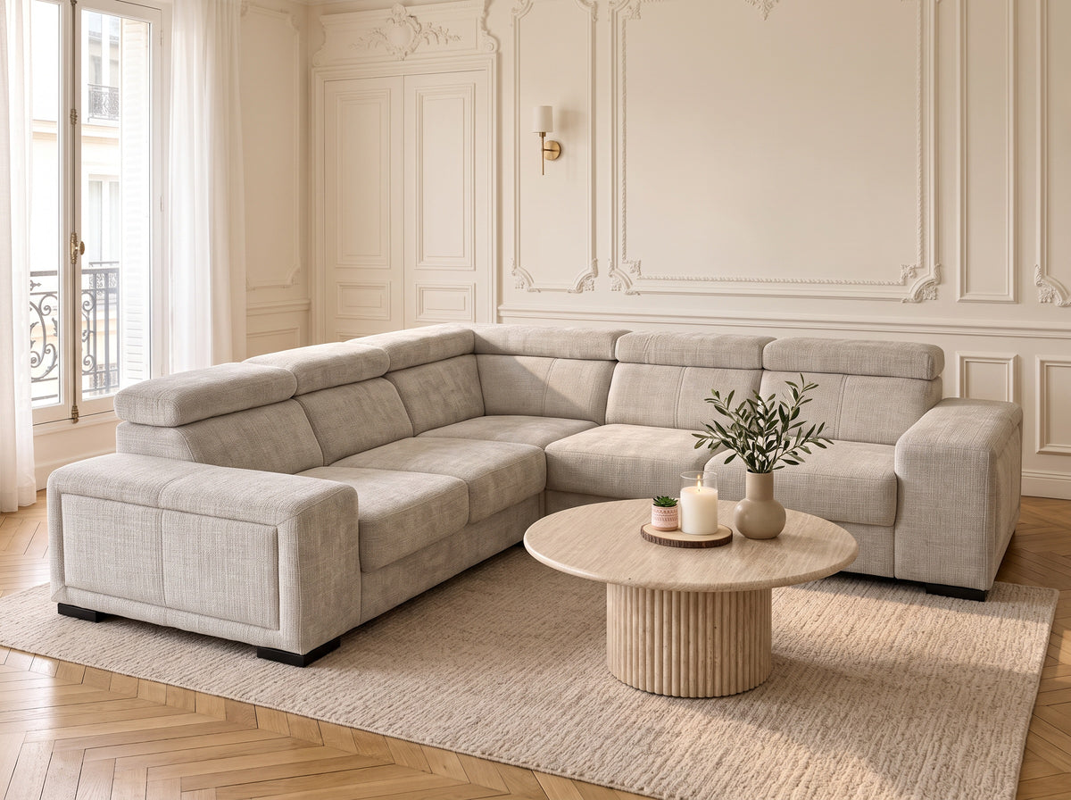 Canapé d'Angle Convertible Karola – Tissu Marbella