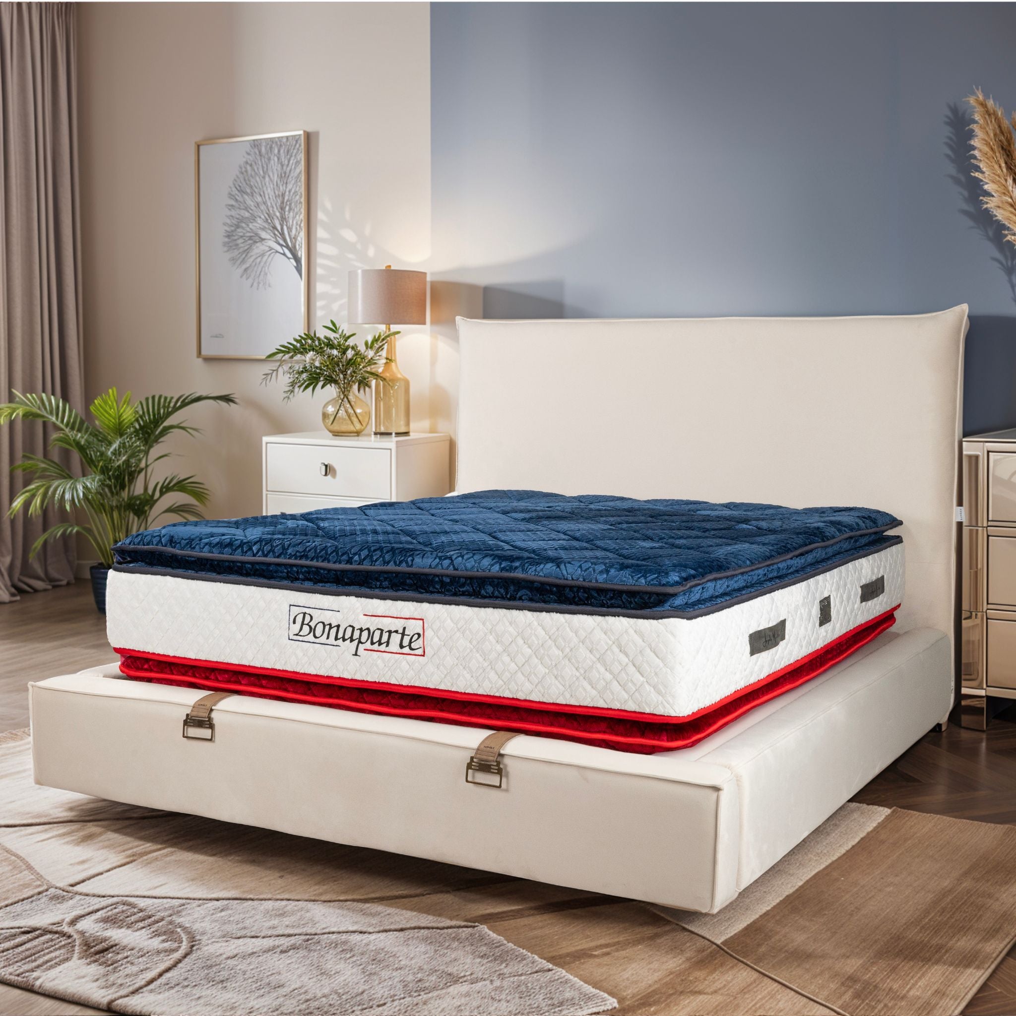 Matelas Bonaparte Angels Mattress - Double Surmatelas, Confort 5 Zones, Double Face, Épaisseur 34 cm, Conception Française