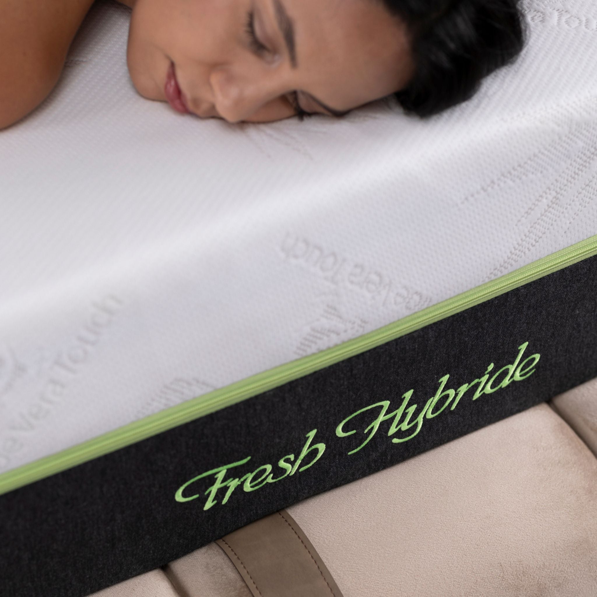 Matelas Fresh Hybride Aloe Vera Angels Mattress - Hybride 27 cm, Confort 5 Zones, Tissu Aloe Vera Lavable