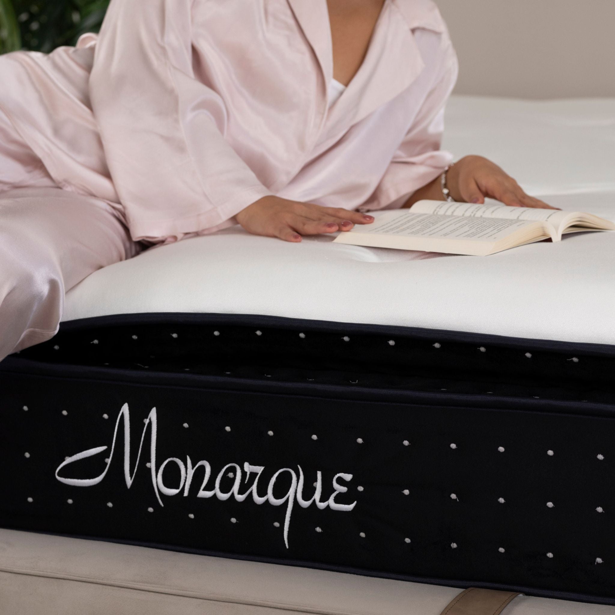 Matelas Monarque Angels Mattress - Surmatelas Intégré, Confort 5 Zones, Épaisseur 32 cm, Simple Face