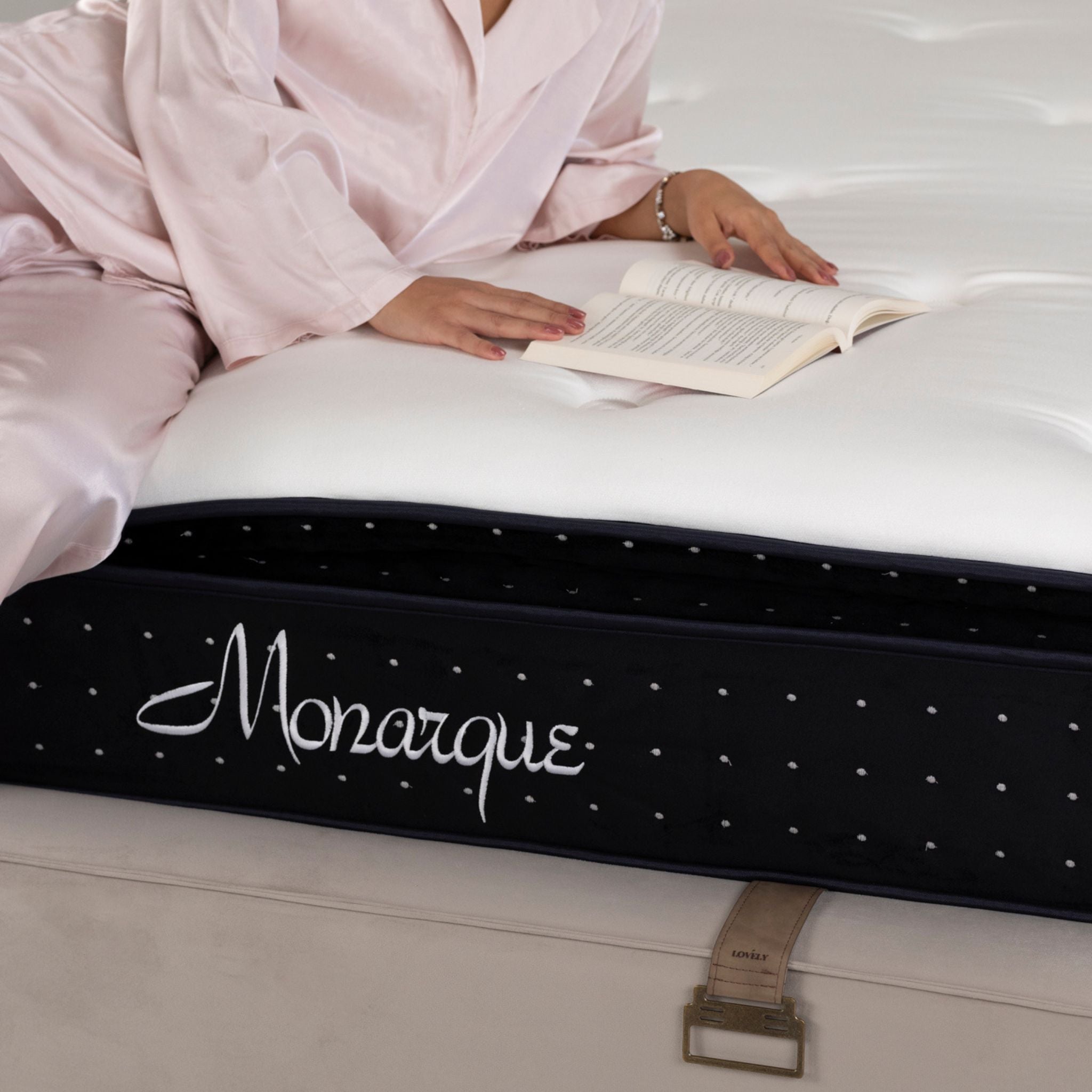 Matelas Monarque Angels Mattress - Surmatelas Intégré, Confort 5 Zones, Épaisseur 32 cm, Simple Face