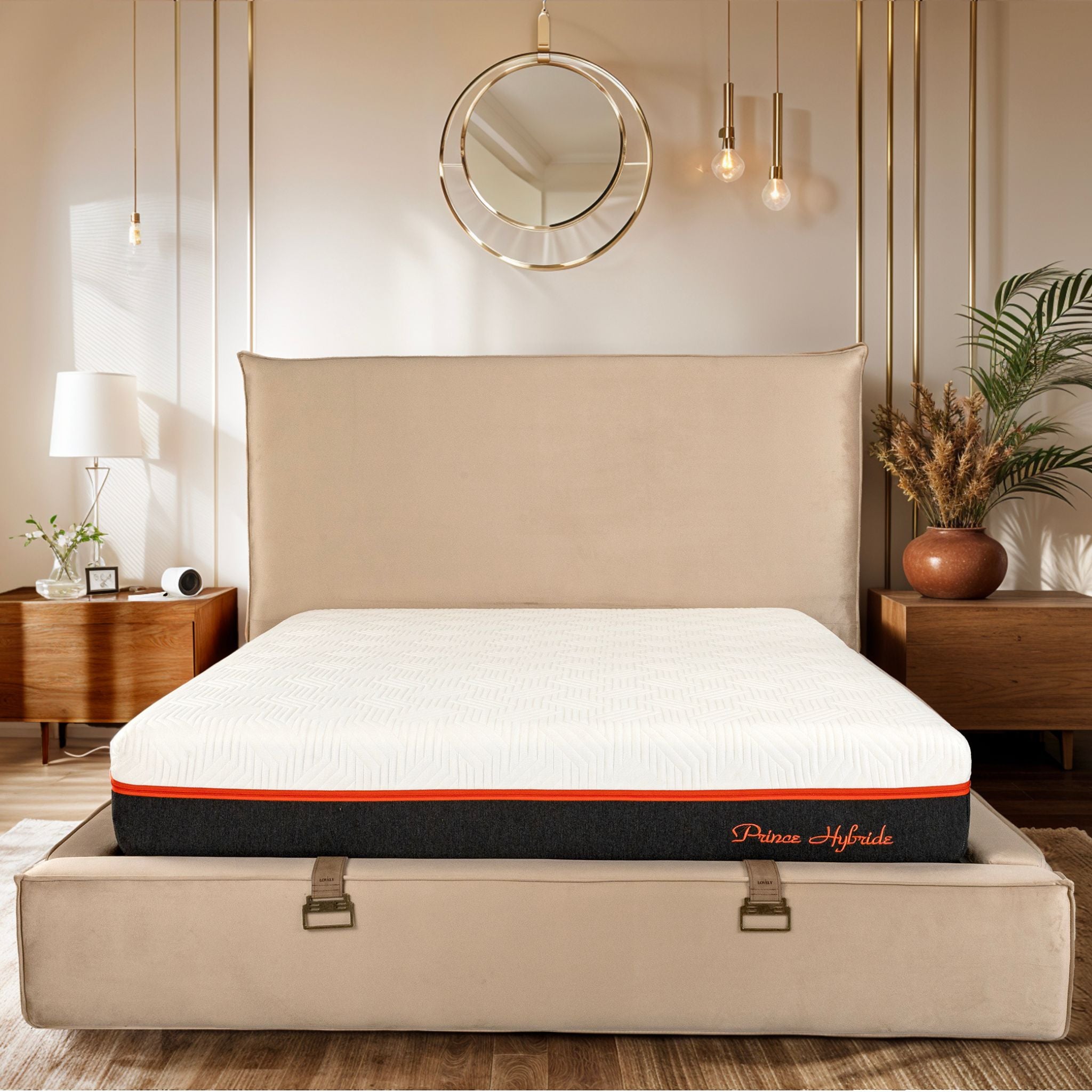 Matelas Prince Hybride Angels Mattress - Hybride 25 cm, Déhoussable et Lavable, 5 Zones de Soutien