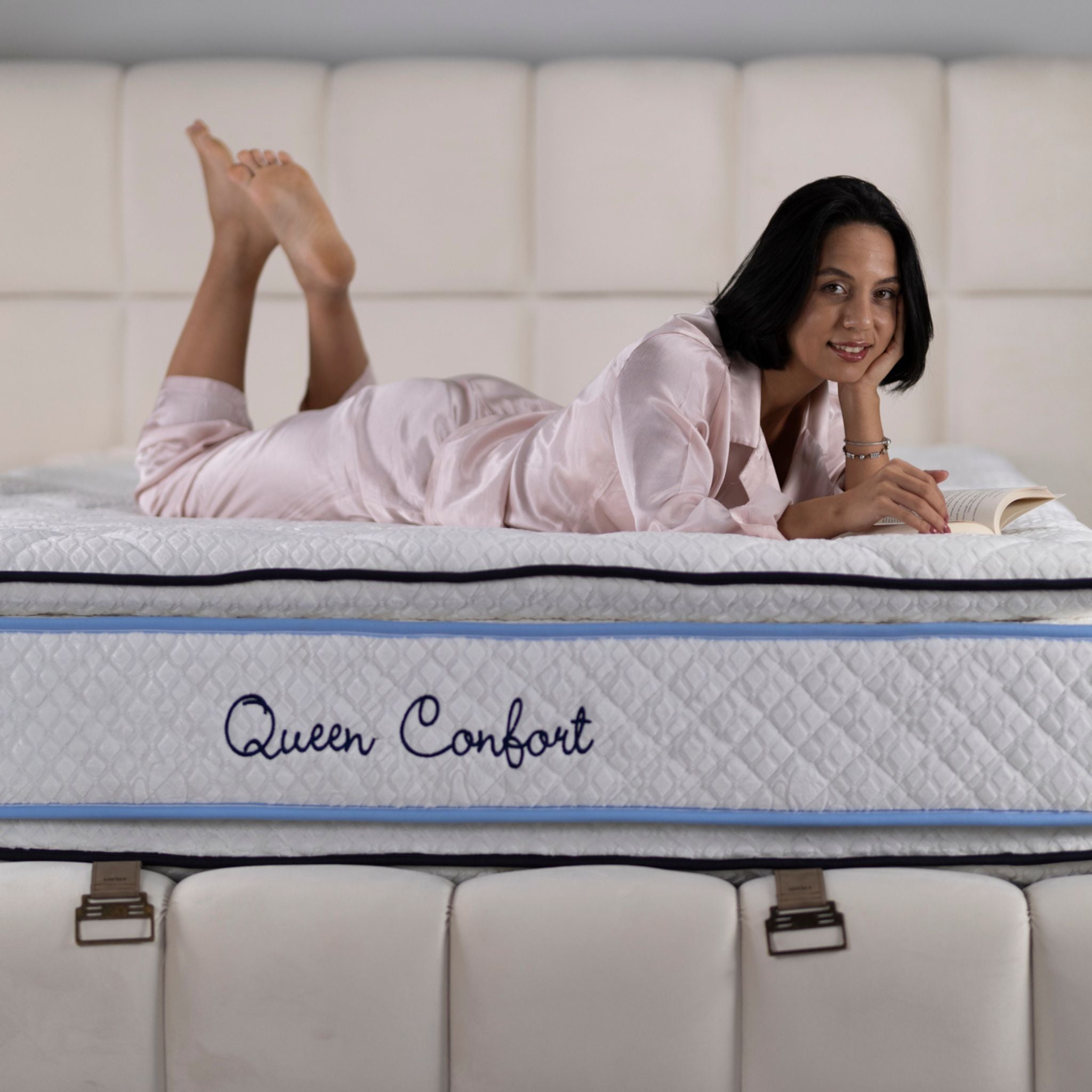 Matelas Queen Confort Angels Mattress - Double Surmatelas, Confort 5 Zones, Double Face, Épaisseur 34 cm