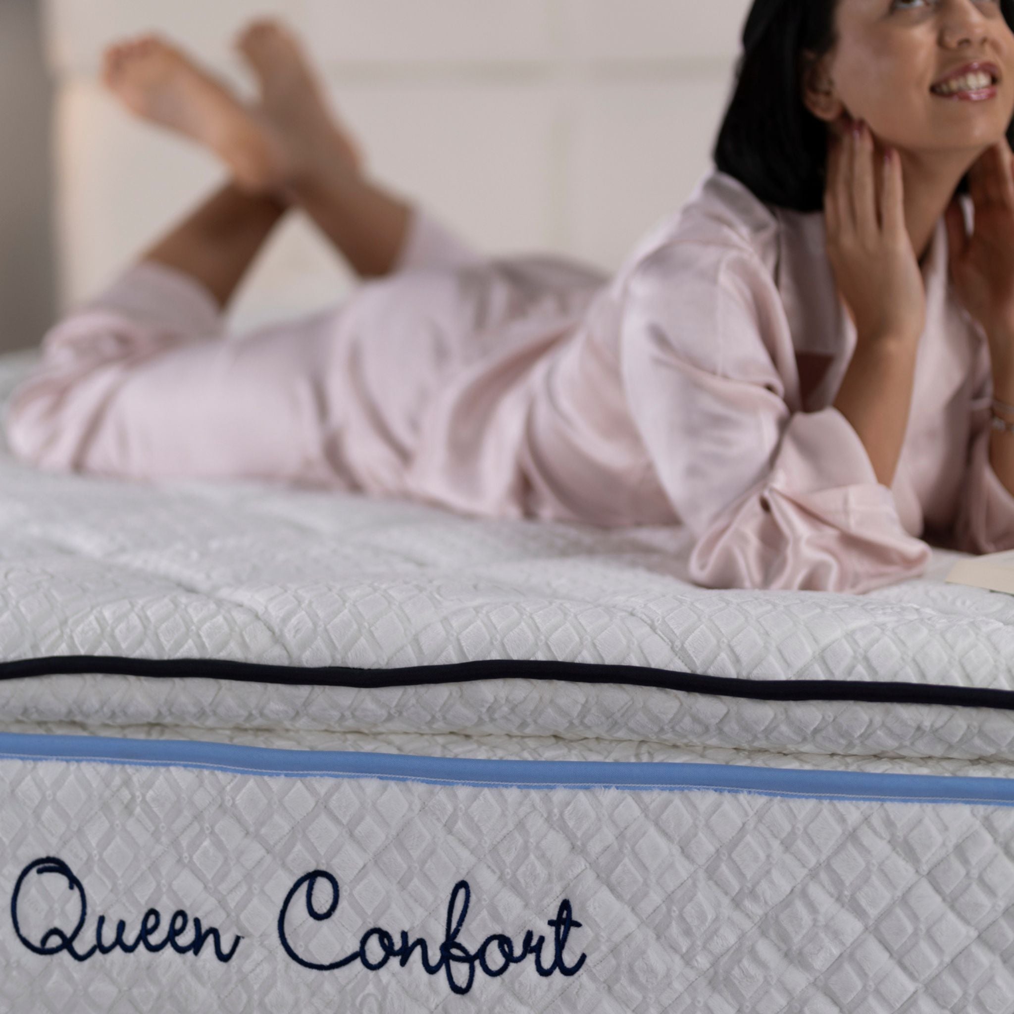 Matelas Queen Confort Angels Mattress - Double Surmatelas, Confort 5 Zones, Double Face, Épaisseur 34 cm