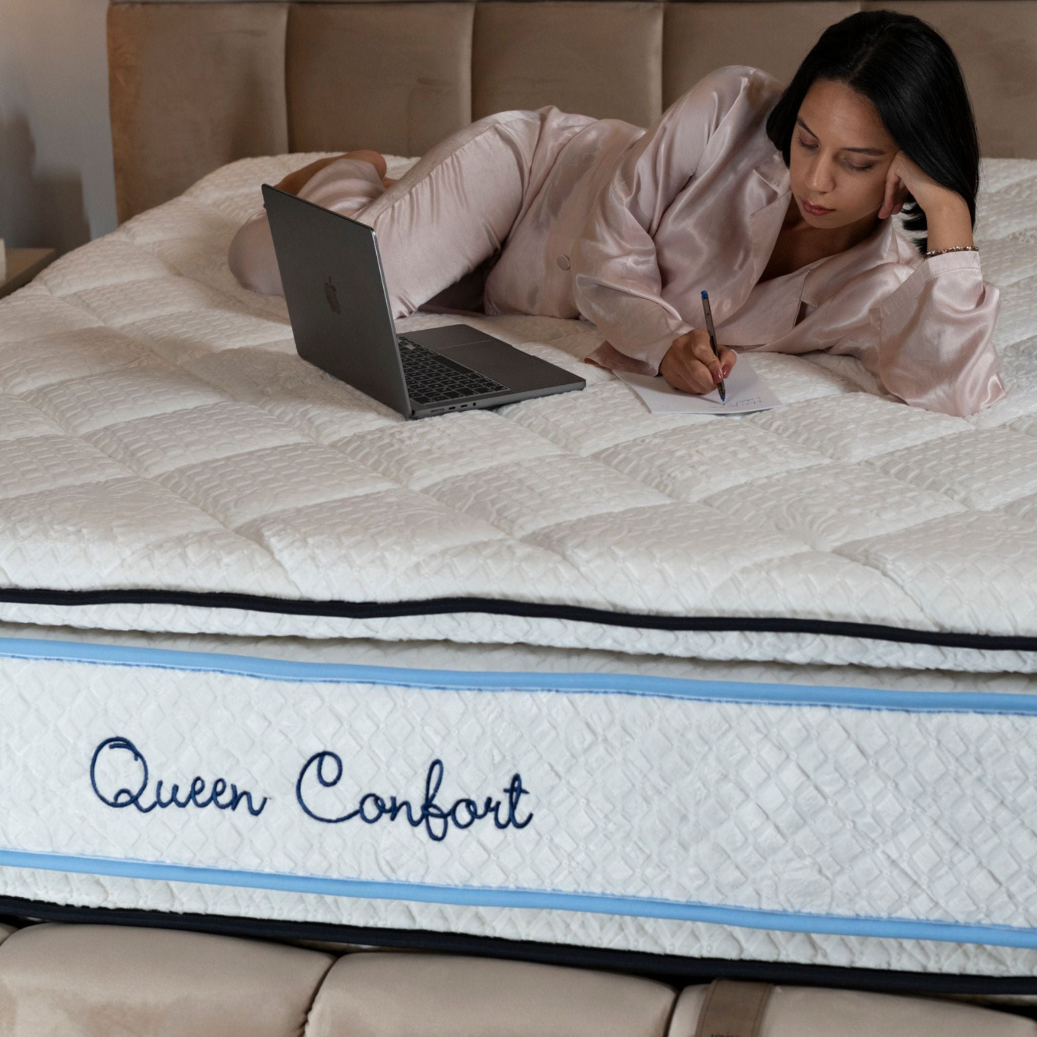 Matelas Queen Confort Angels Mattress - Double Surmatelas, Confort 5 Zones, Double Face, Épaisseur 34 cm