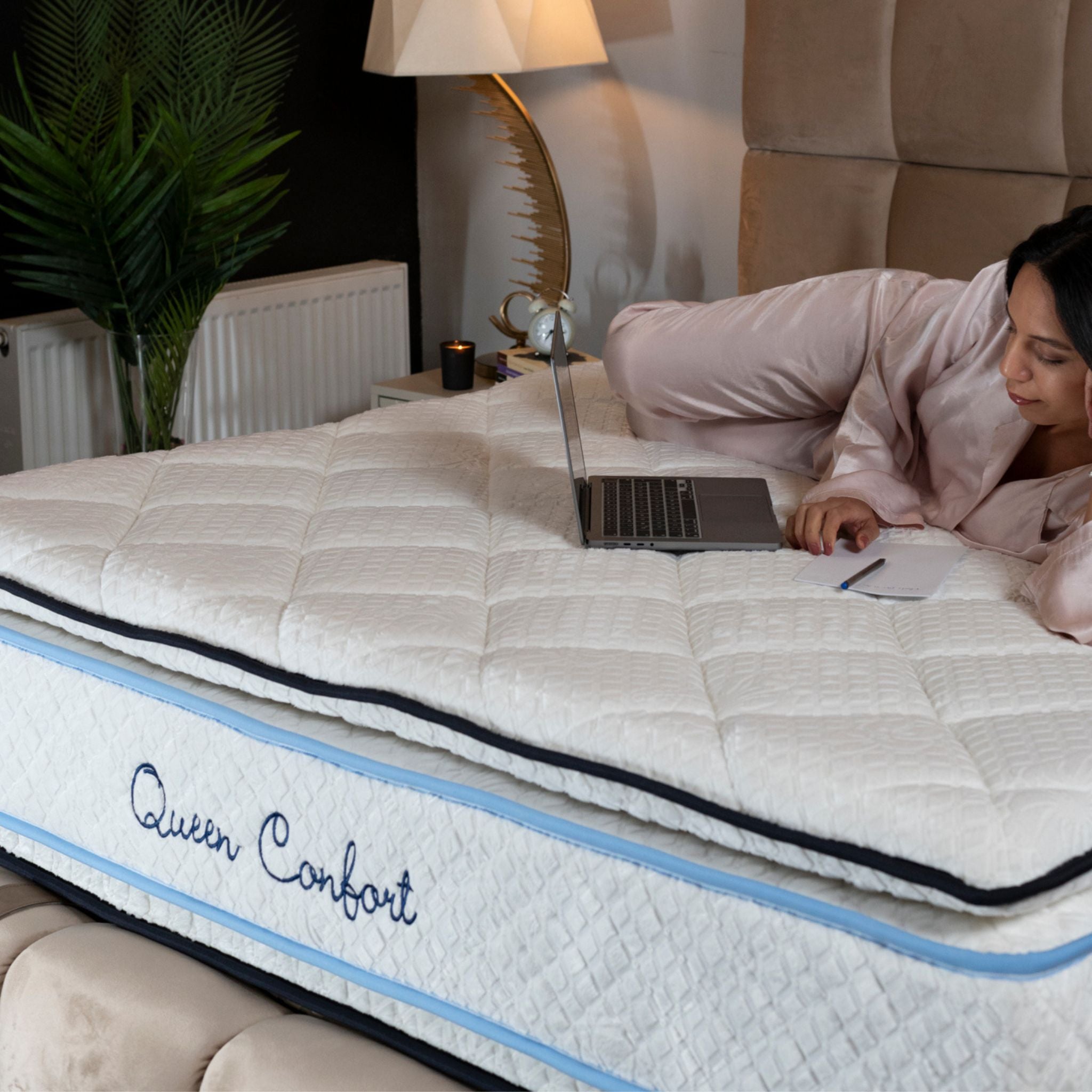 Matelas Queen Confort Angels Mattress - Double Surmatelas, Confort 5 Zones, Double Face, Épaisseur 34 cm