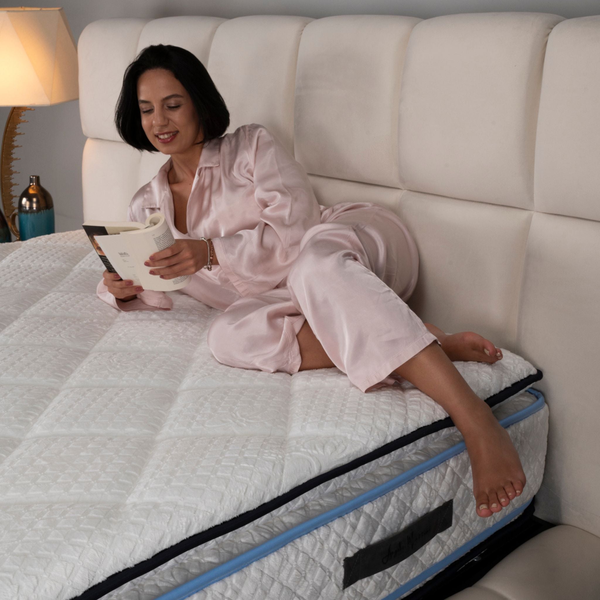 Matelas Queen Confort Angels Mattress - Double Surmatelas, Confort 5 Zones, Double Face, Épaisseur 34 cm