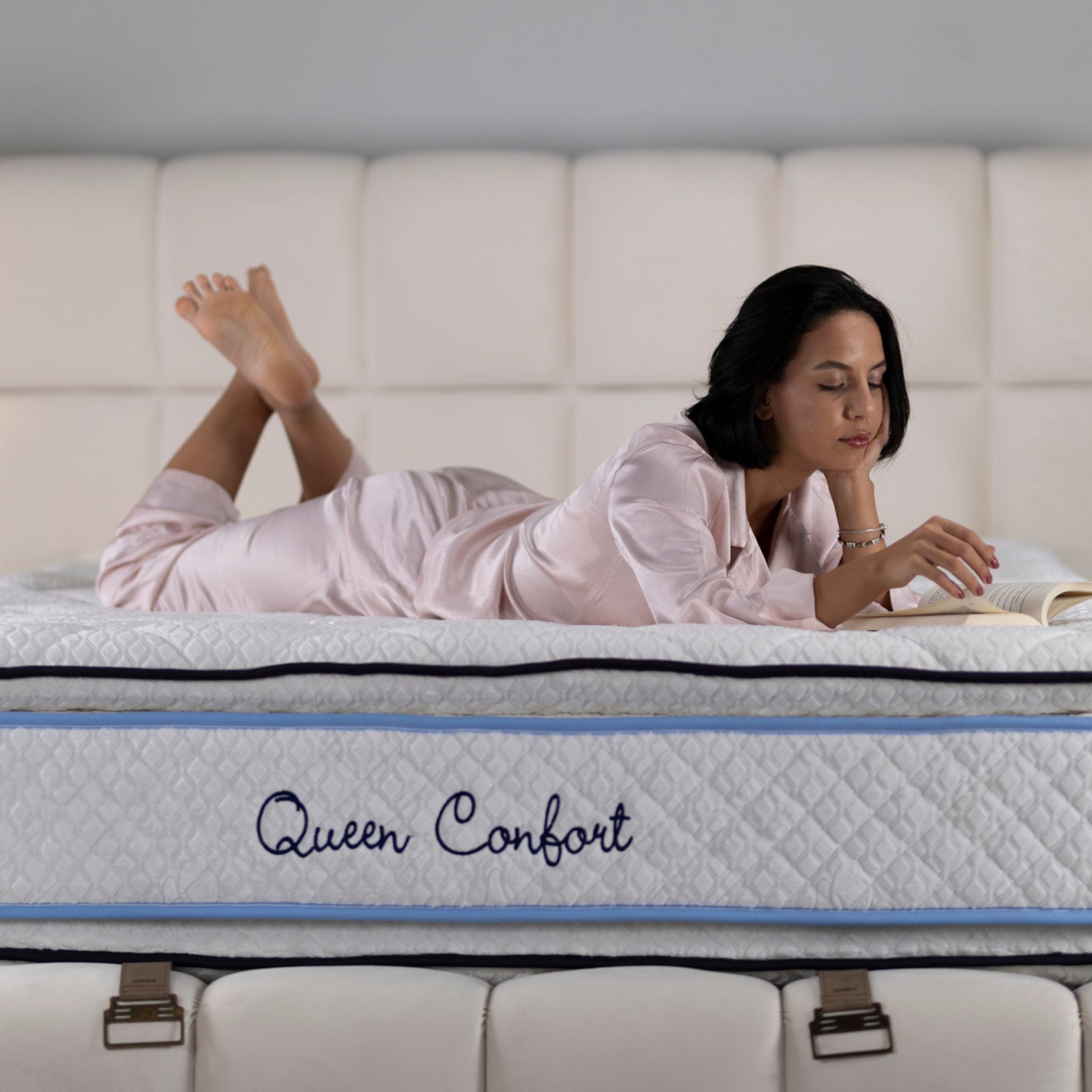 Matelas Queen Confort Angels Mattress - Double Surmatelas, Confort 5 Zones, Double Face, Épaisseur 34 cm