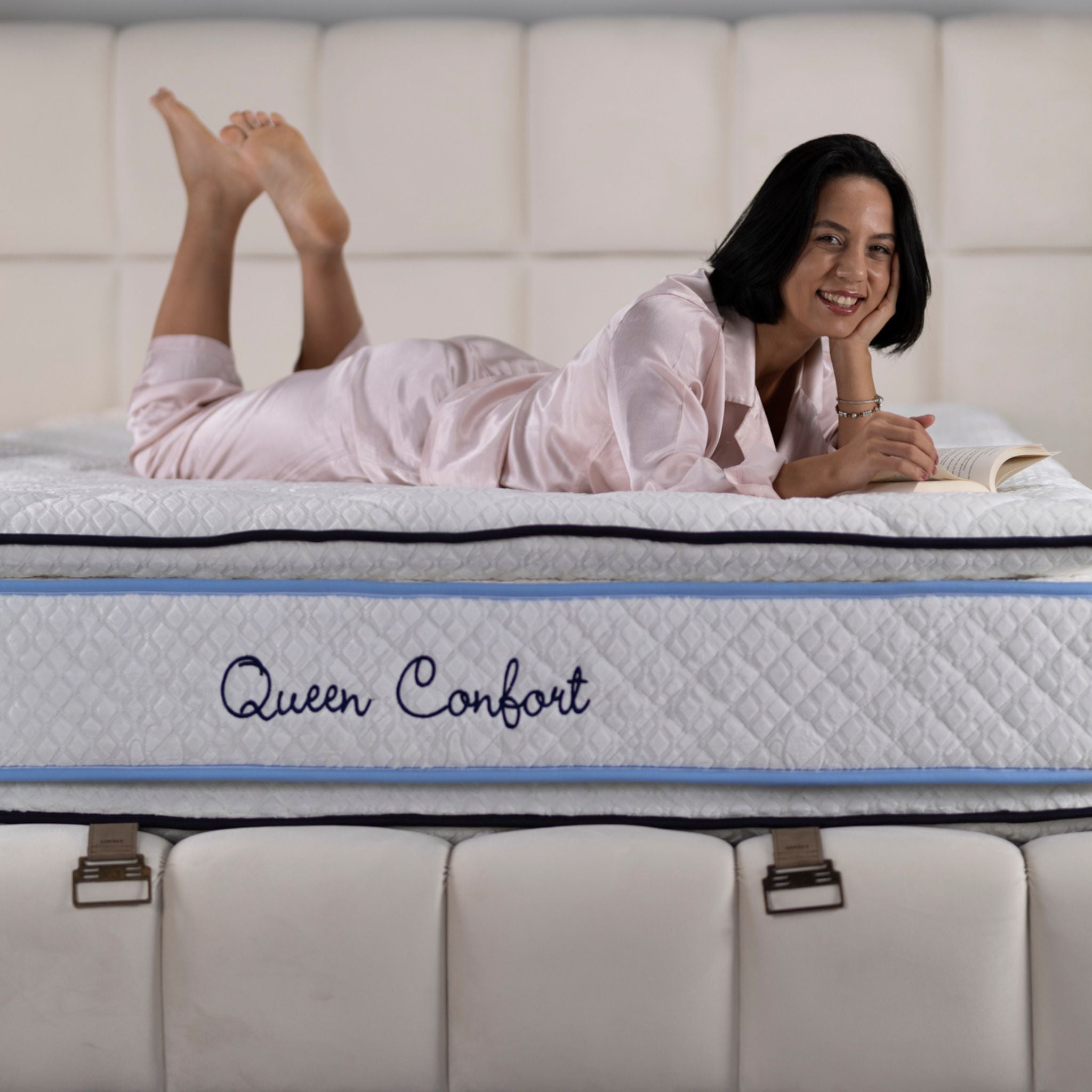 Matelas Queen Confort Angels Mattress - Double Surmatelas, Confort 5 Zones, Double Face, Épaisseur 34 cm