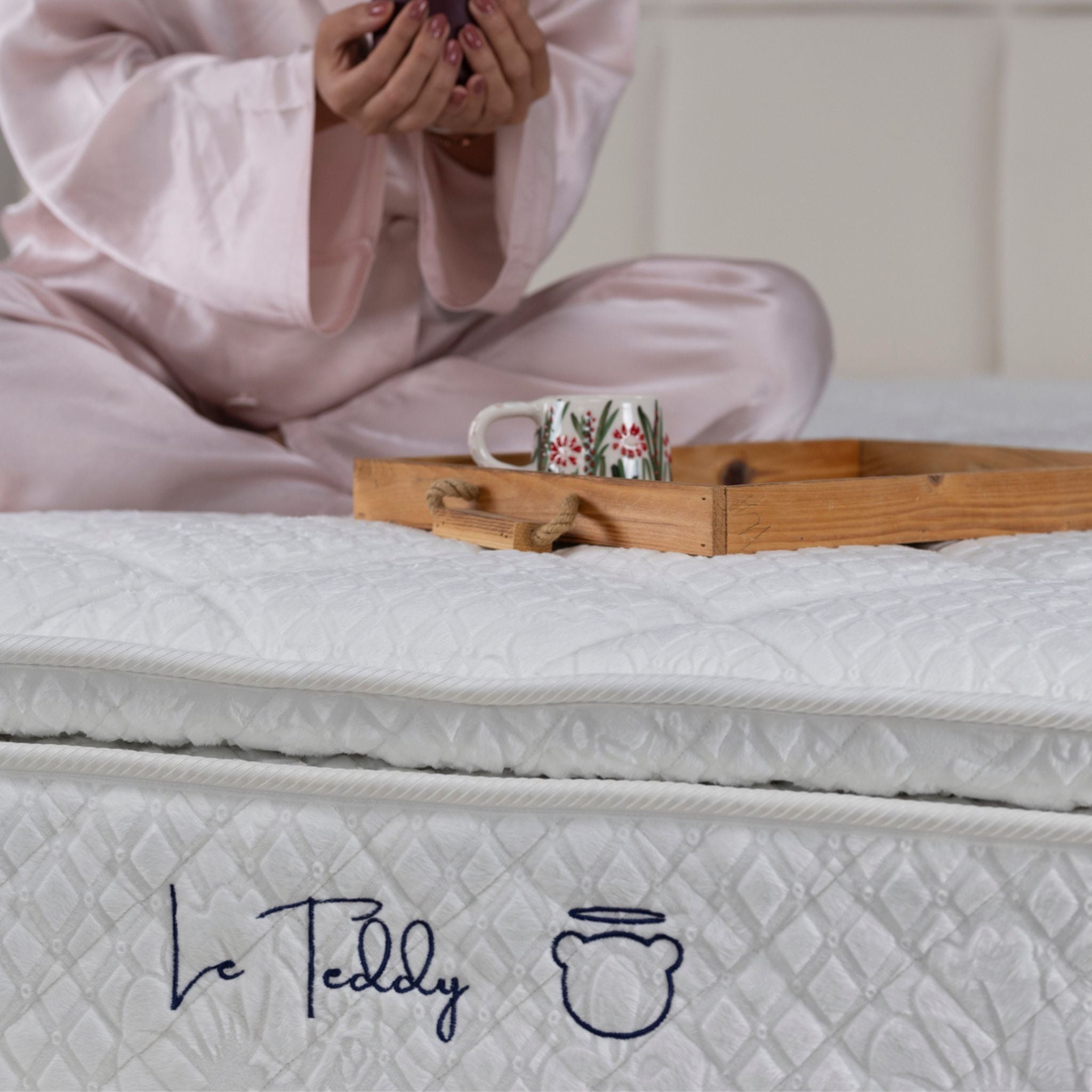 Matelas Le Teddy White Angels Mattress - Surmatelas Peluche Intégré, Confort Douillet, Épaisseur 30 cm, Simple Face