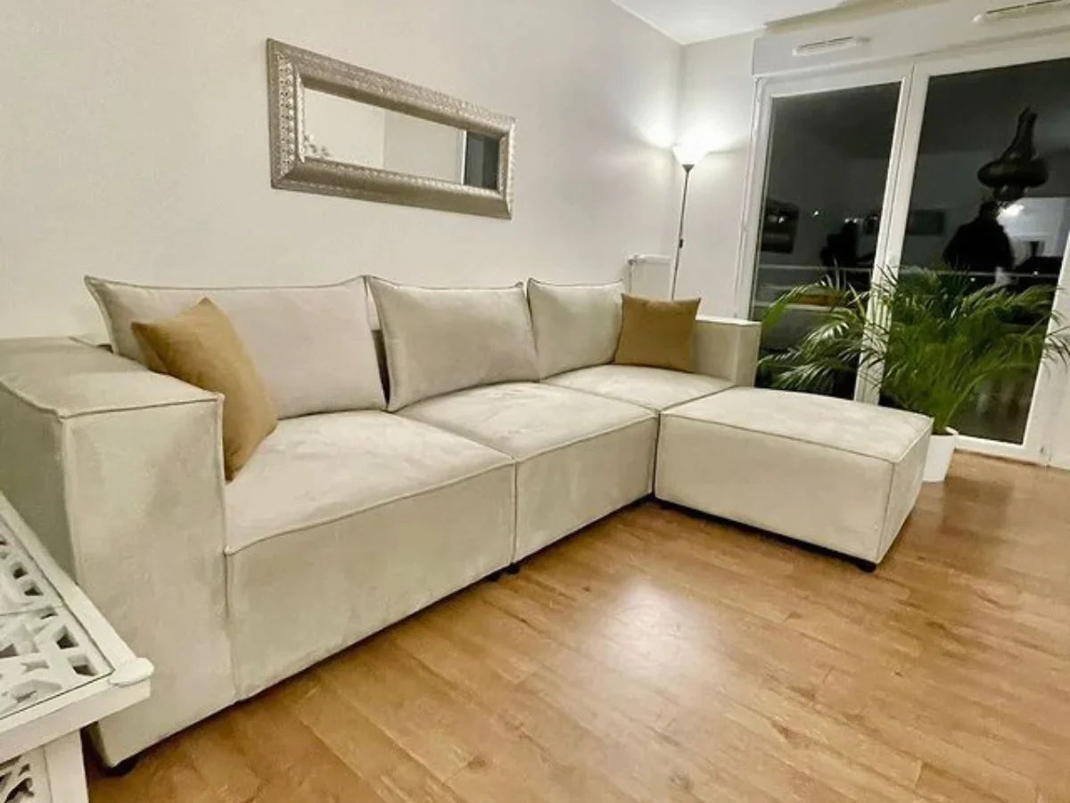 Canapé ELEGANCE Modulable Chenille  3+1 Pouf